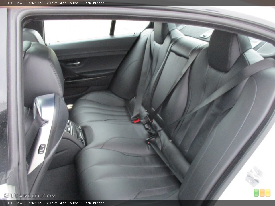 Black Interior Rear Seat for the 2016 BMW 6 Series 650i xDrive Gran Coupe #109395061