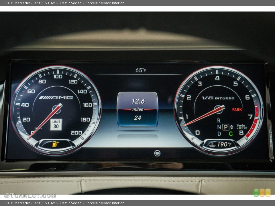 Porcelain/Black Interior Gauges for the 2016 Mercedes-Benz S 63 AMG 4Matic Sedan #109398619