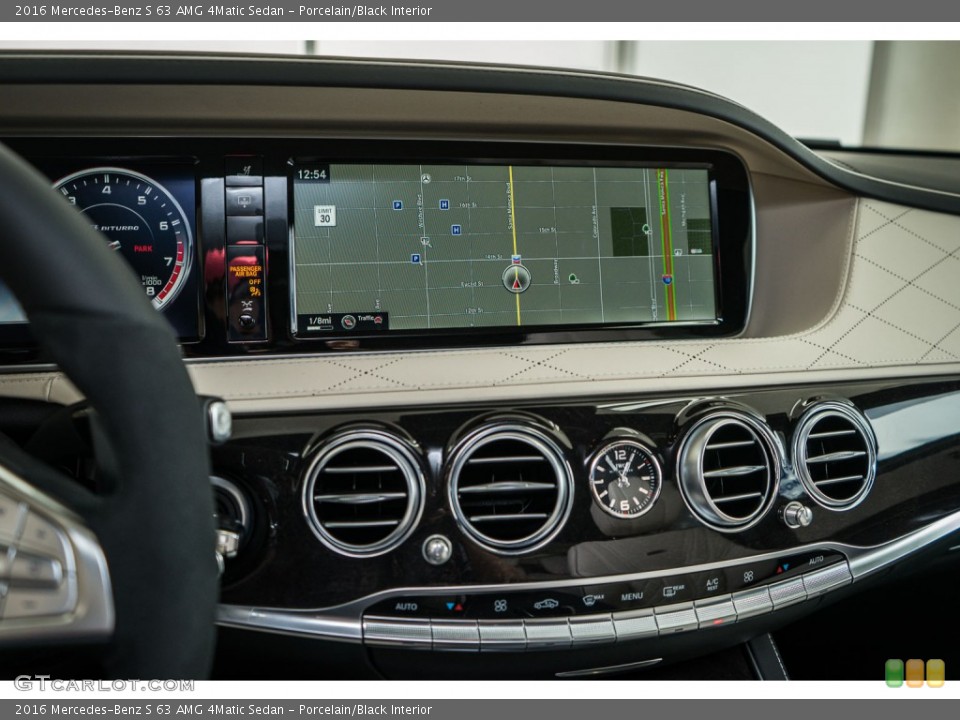 Porcelain/Black Interior Controls for the 2016 Mercedes-Benz S 63 AMG 4Matic Sedan #109398670