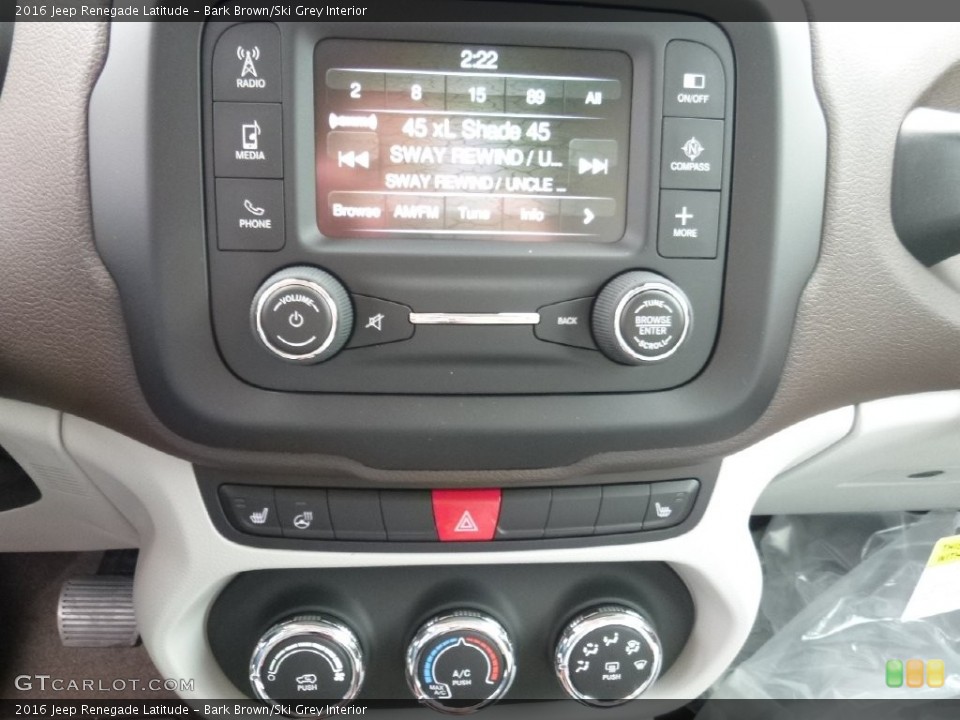 Bark Brown/Ski Grey Interior Controls for the 2016 Jeep Renegade Latitude #109399918