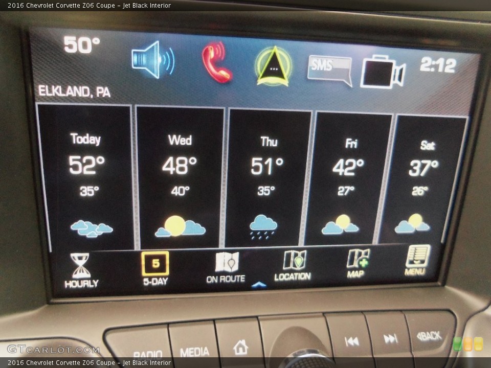 Jet Black Interior Controls for the 2016 Chevrolet Corvette Z06 Coupe #109432548