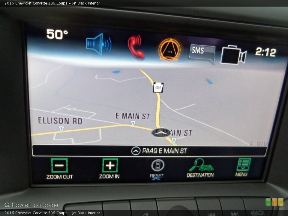 Jet Black Interior Navigation for the 2016 Chevrolet Corvette Z06 Coupe #109432566
