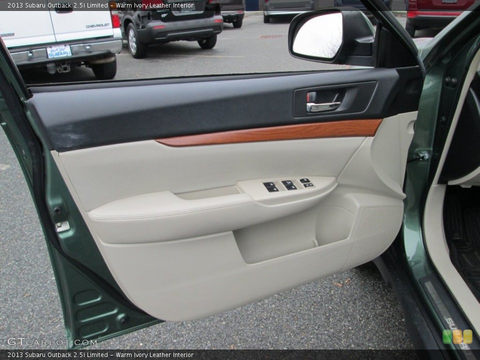 Warm Ivory Leather Interior Door Panel for the 2013 Subaru Outback 2.5i Limited #109438851