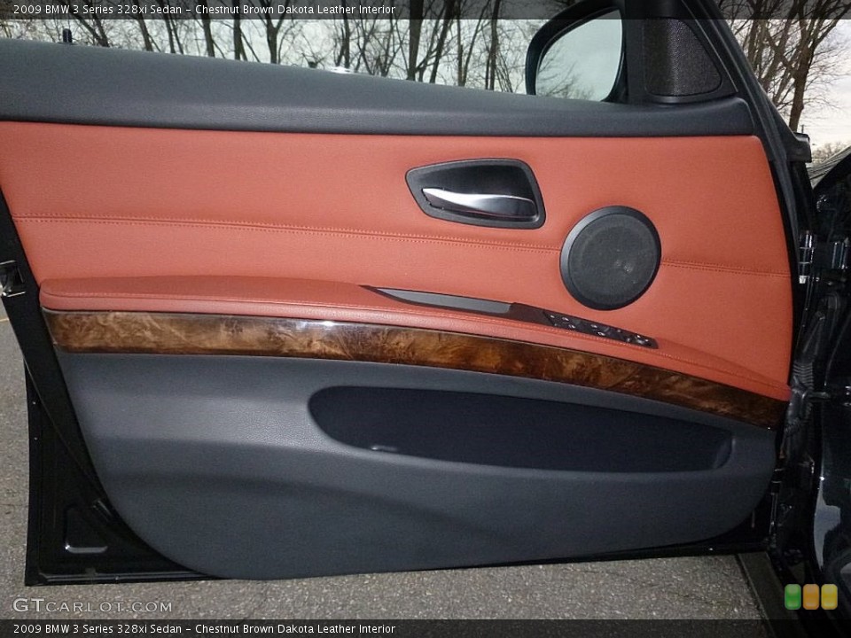 Chestnut Brown Dakota Leather Interior Door Panel for the 2009 BMW 3 Series 328xi Sedan #109486637