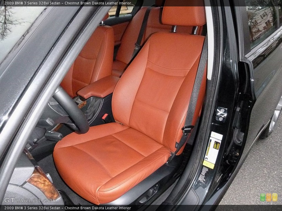 Chestnut Brown Dakota Leather Interior Front Seat for the 2009 BMW 3 Series 328xi Sedan #109486661
