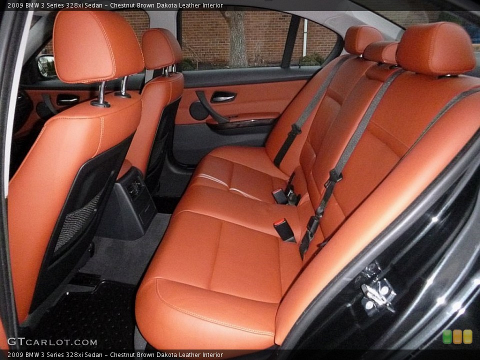 Chestnut Brown Dakota Leather Interior Rear Seat for the 2009 BMW 3 Series 328xi Sedan #109486769