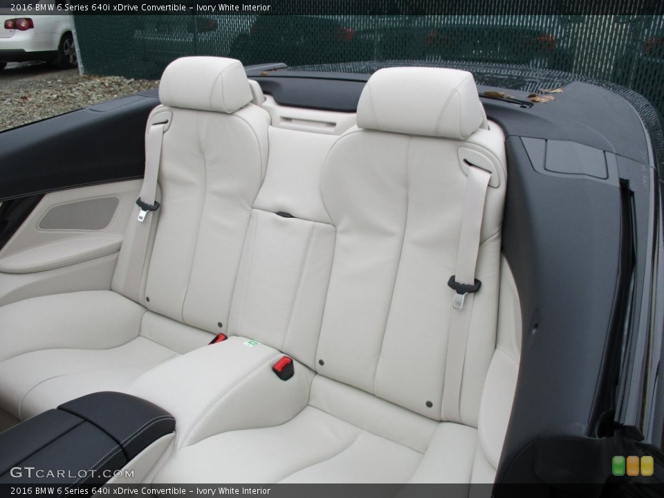 Ivory White Interior Rear Seat for the 2016 BMW 6 Series 640i xDrive Convertible #109509432