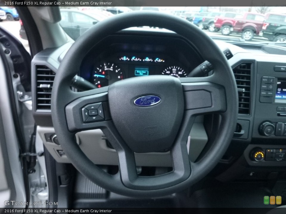 Medium Earth Gray Interior Steering Wheel for the 2016 Ford F150 XL Regular Cab #109533765