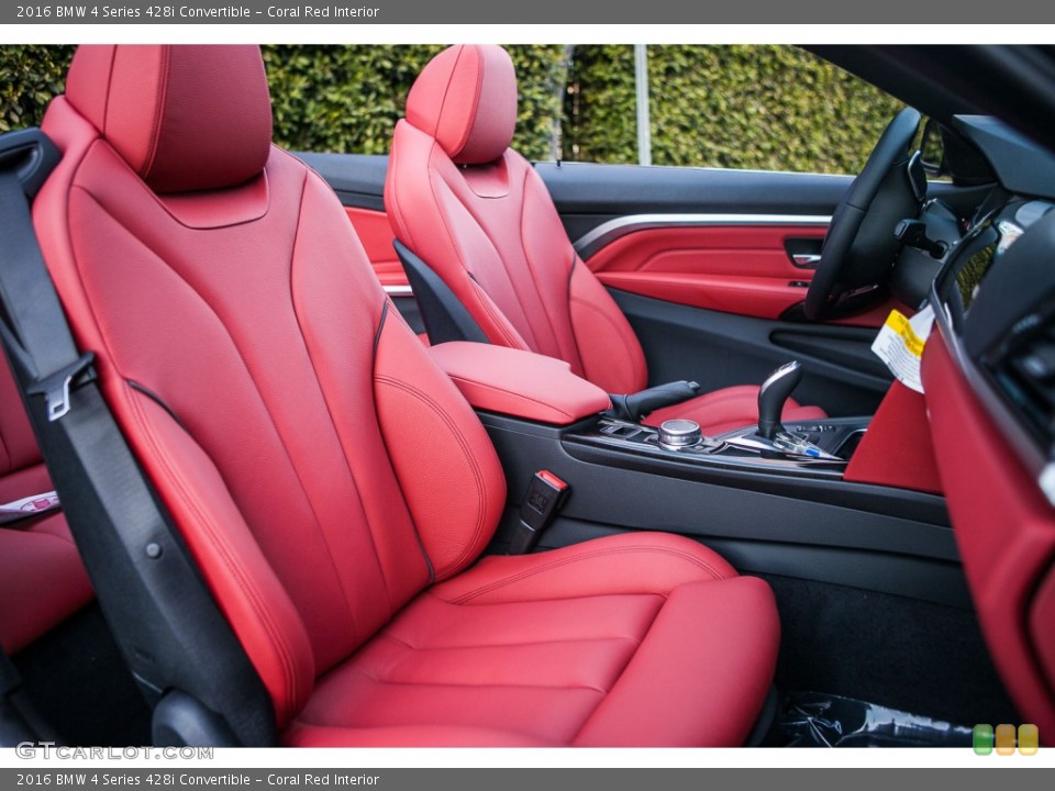 Coral Red Interior Front Seat for the 2016 BMW 4 Series 428i Convertible #109543381