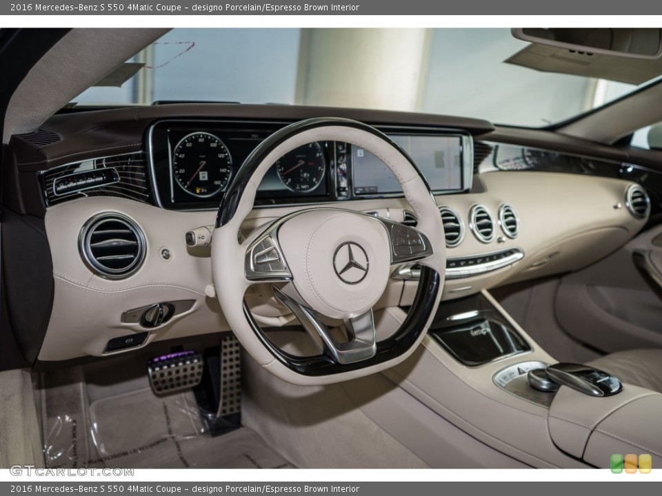 designo Porcelain/Espresso Brown Interior Dashboard for the 2016 Mercedes-Benz S 550 4Matic Coupe #109547041