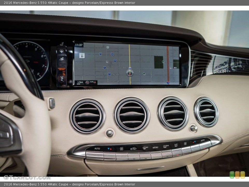 designo Porcelain/Espresso Brown Interior Controls for the 2016 Mercedes-Benz S 550 4Matic Coupe #109547128