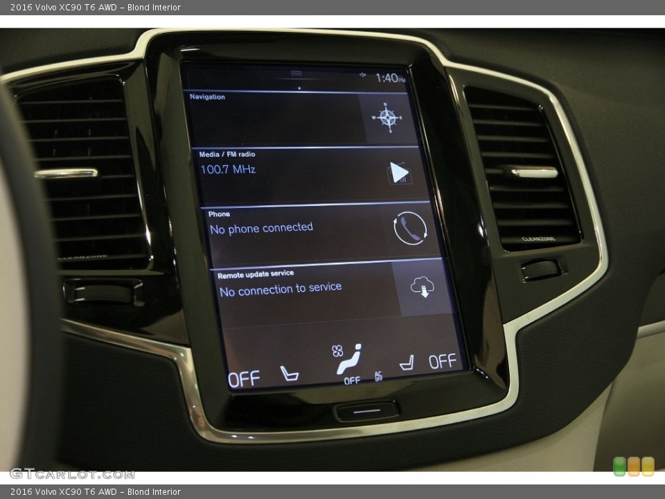 Blond Interior Controls for the 2016 Volvo XC90 T6 AWD #109564038