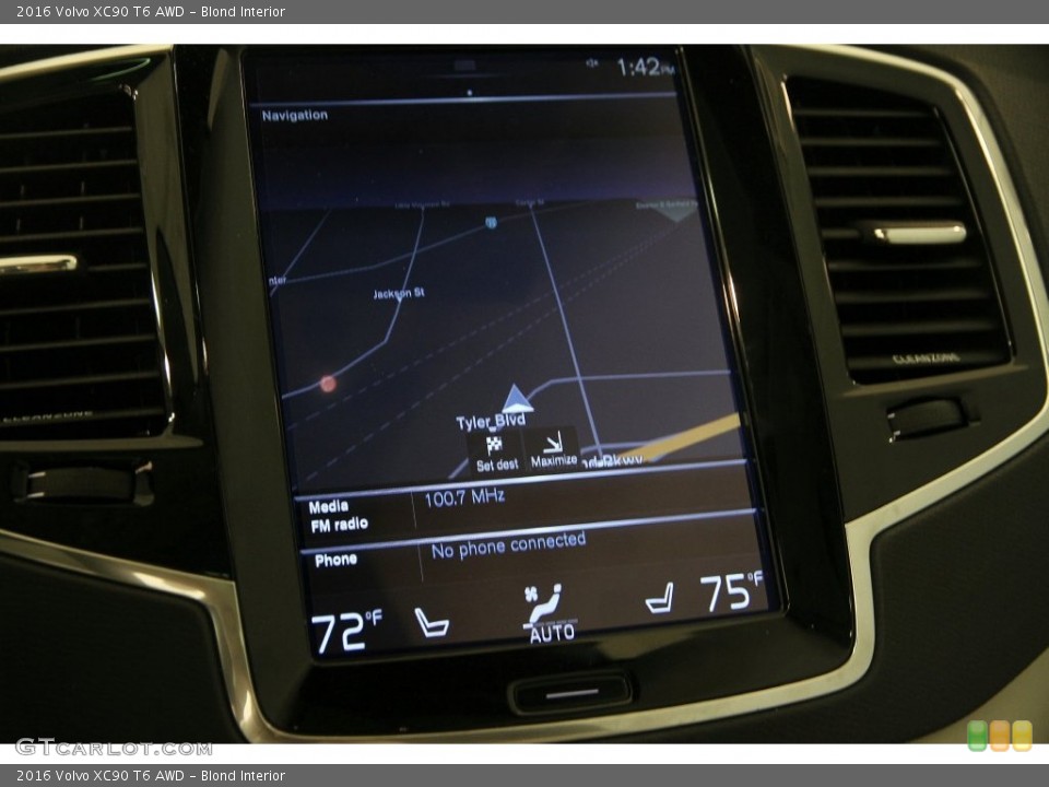 Blond Interior Navigation for the 2016 Volvo XC90 T6 AWD #109564083