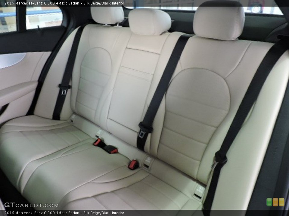 Silk Beige/Black Interior Rear Seat for the 2016 Mercedes-Benz C 300 4Matic Sedan #109568388
