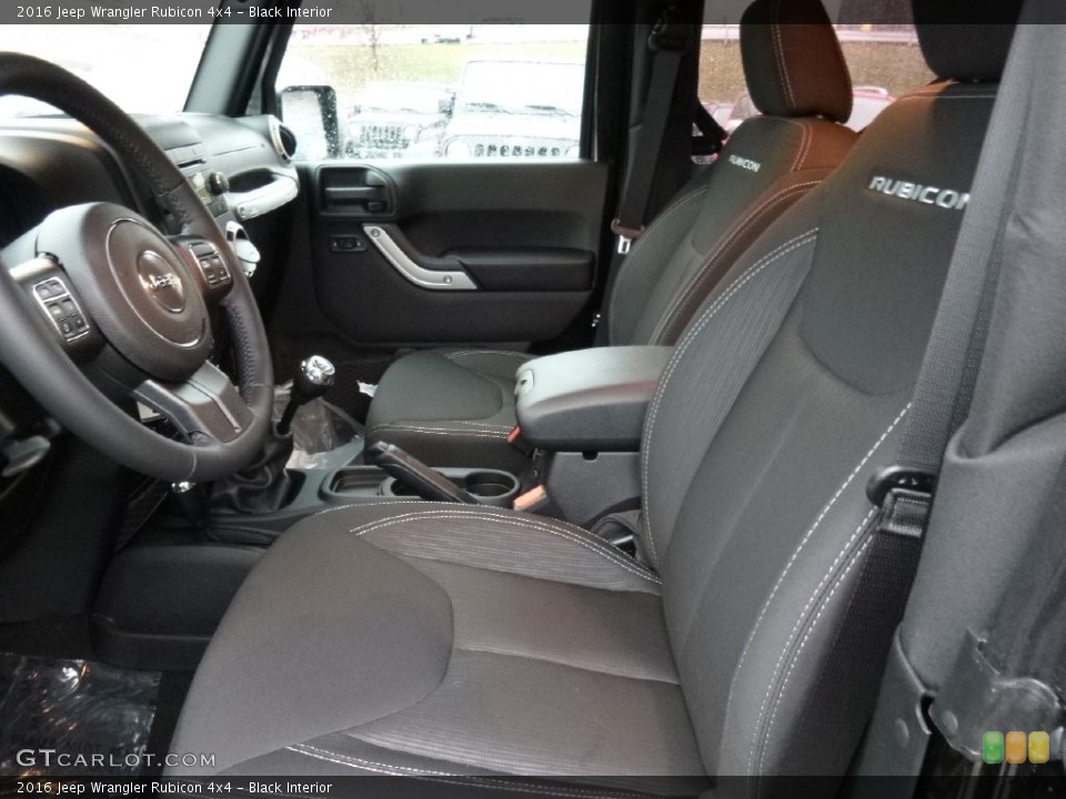 Black Interior Front Seat for the 2016 Jeep Wrangler Rubicon 4x4 #109573622