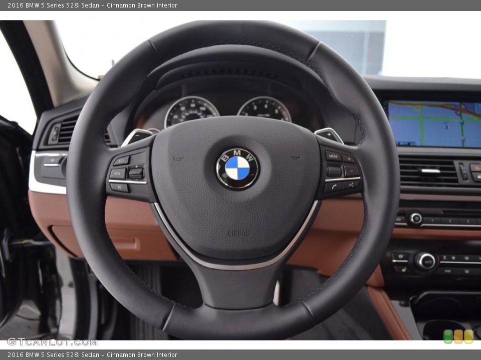 Cinnamon Brown Interior Steering Wheel for the 2016 BMW 5 Series 528i Sedan #109586192