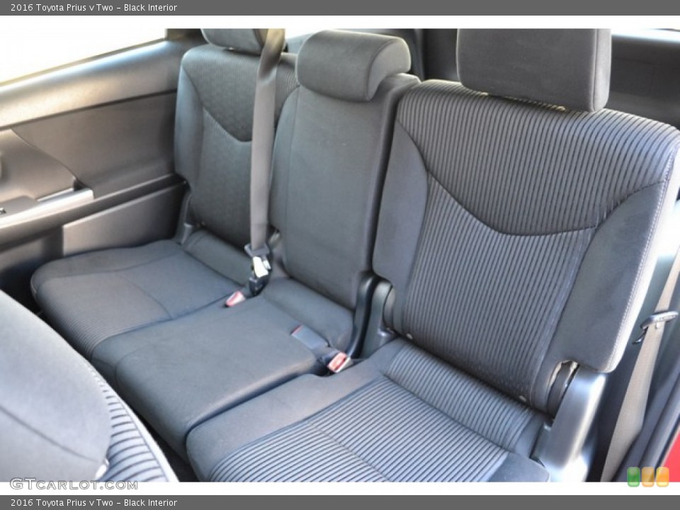 Black Interior Rear Seat for the 2016 Toyota Prius v Two #109602239