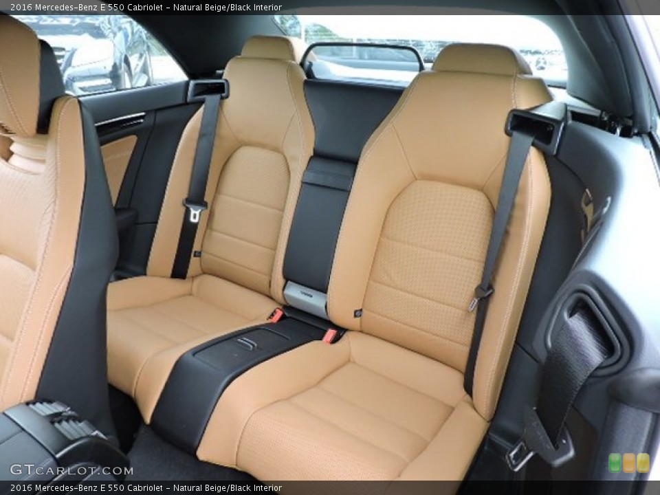 Natural Beige/Black Interior Rear Seat for the 2016 Mercedes-Benz E 550 Cabriolet #109612125