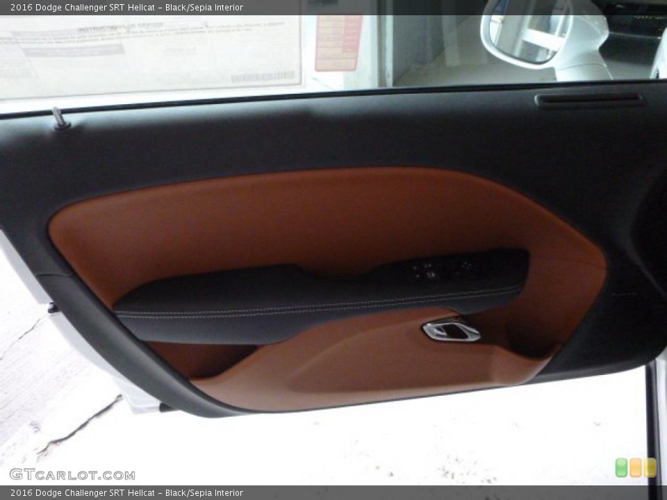 Black/Sepia Interior Door Panel for the 2016 Dodge Challenger SRT Hellcat #109624082