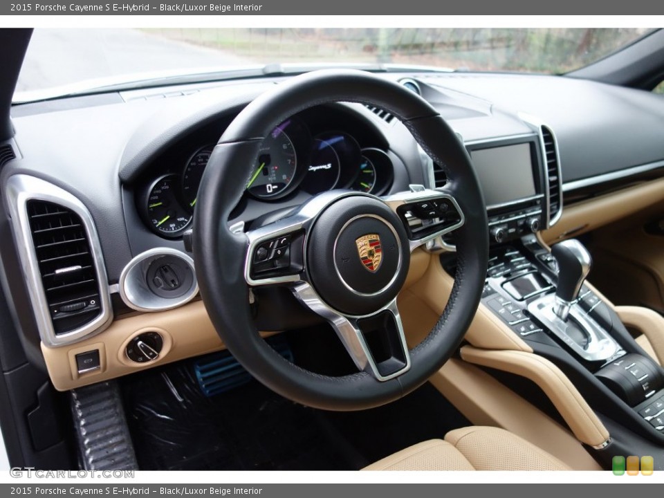 Black/Luxor Beige Interior Steering Wheel for the 2015 Porsche Cayenne S E-Hybrid #109639819