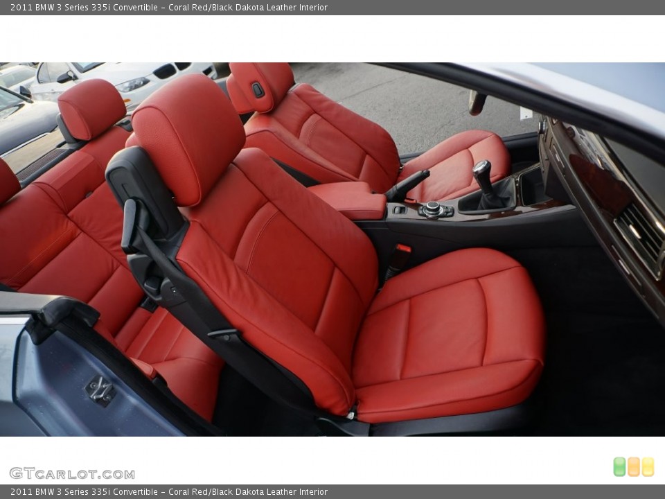 Coral Red/Black Dakota Leather Interior Photo for the 2011 BMW 3 Series 335i Convertible #109648492