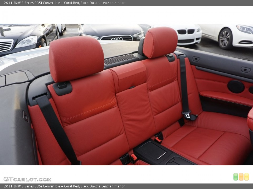 Coral Red/Black Dakota Leather Interior Rear Seat for the 2011 BMW 3 Series 335i Convertible #109648510