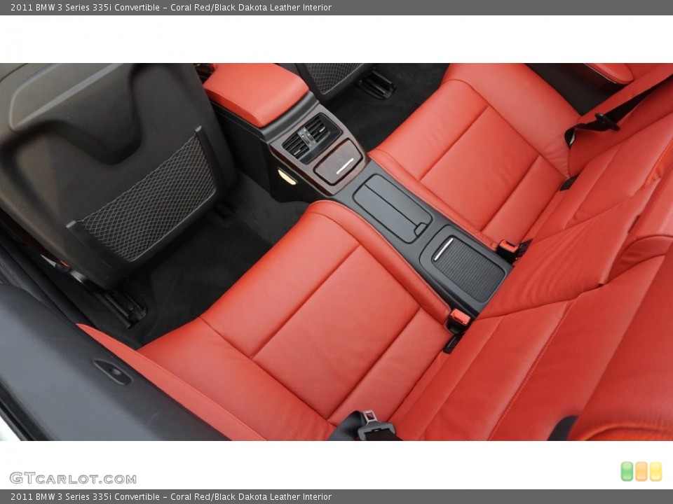 Coral Red/Black Dakota Leather Interior Rear Seat for the 2011 BMW 3 Series 335i Convertible #109648522