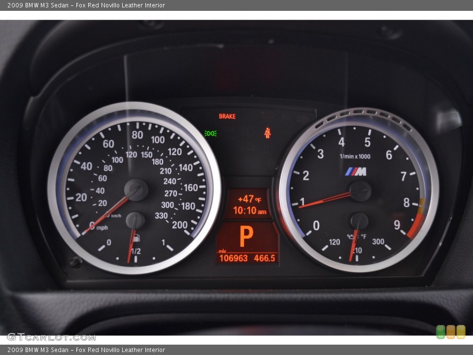Fox Red Novillo Leather Interior Gauges for the 2009 BMW M3 Sedan #109677974