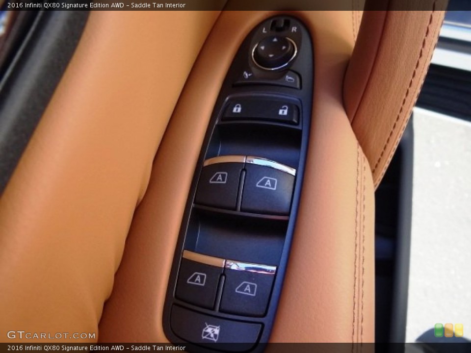 Saddle Tan Interior Controls for the 2016 Infiniti QX80 Signature Edition AWD #109765687