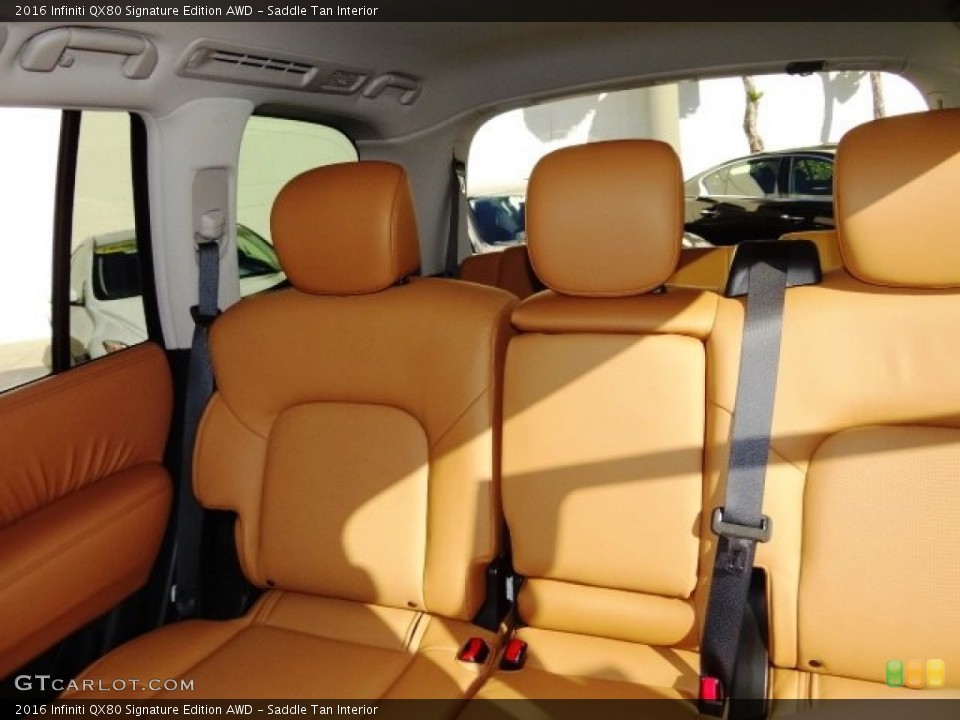 Saddle Tan Interior Rear Seat for the 2016 Infiniti QX80 Signature Edition AWD #109766179