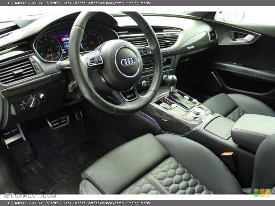 Black Valcona Leather w/Honeycomb Stitching 2014 Audi RS 7 Interiors