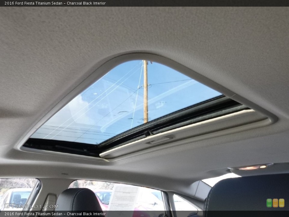 Charcoal Black Interior Sunroof for the 2016 Ford Fiesta Titanium Sedan #109799592