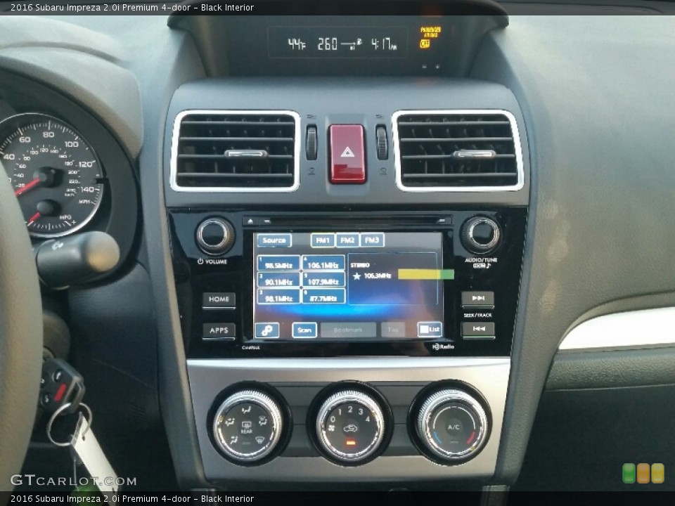 Black Interior Controls for the 2016 Subaru Impreza 2.0i Premium 4-door #109814472