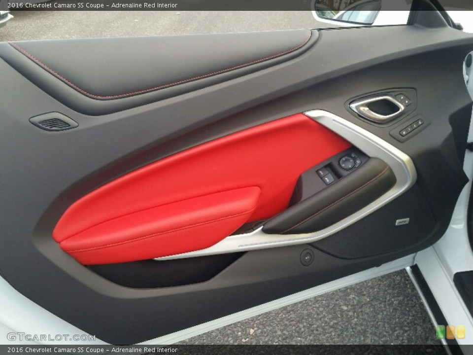 Adrenaline Red Interior Door Panel for the 2016 Chevrolet Camaro SS Coupe #109818006