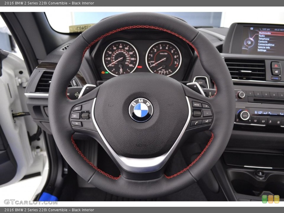 Black Interior Steering Wheel for the 2016 BMW 2 Series 228i Convertible #109824141