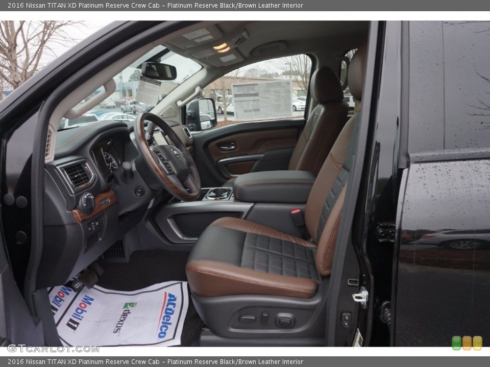 Platinum Reserve Black/Brown Leather Interior Photo for the 2016 Nissan TITAN XD Platinum Reserve Crew Cab #109959749