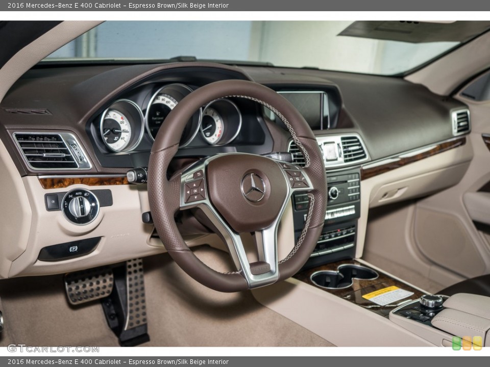 Espresso Brown/Silk Beige Interior Dashboard for the 2016 Mercedes-Benz E 400 Cabriolet #110037687