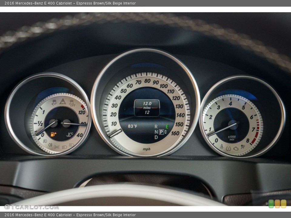 Espresso Brown/Silk Beige Interior Gauges for the 2016 Mercedes-Benz E 400 Cabriolet #110037756