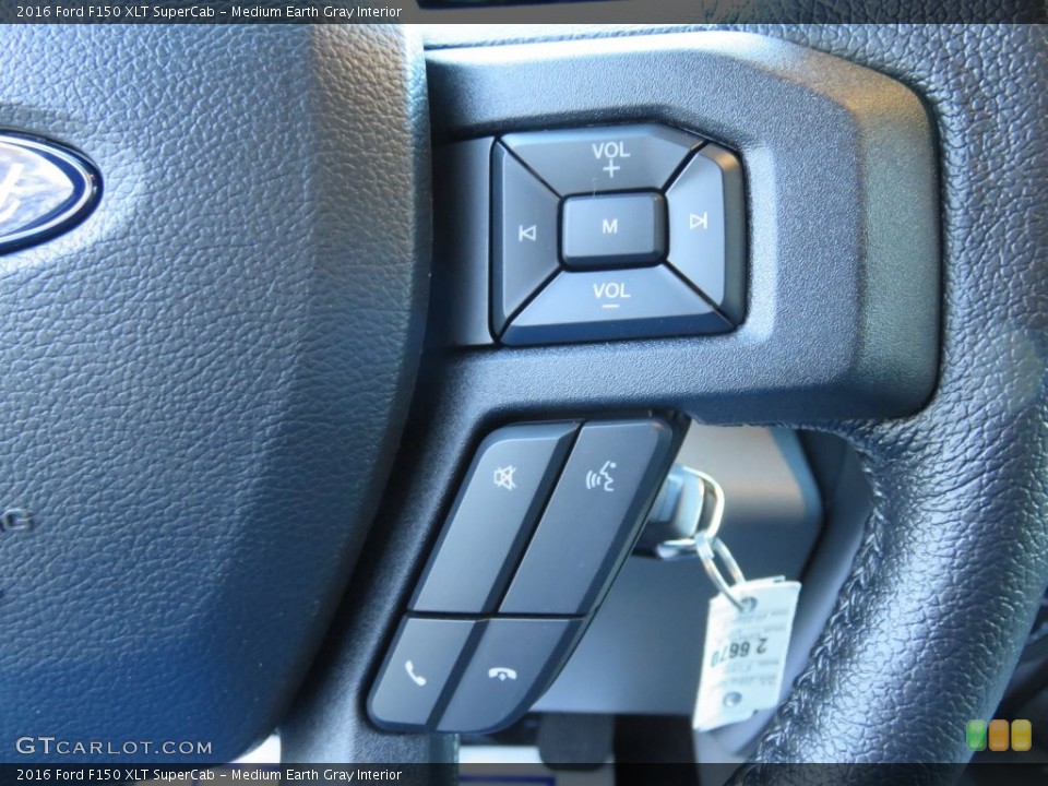 Medium Earth Gray Interior Controls for the 2016 Ford F150 XLT SuperCab #110044341