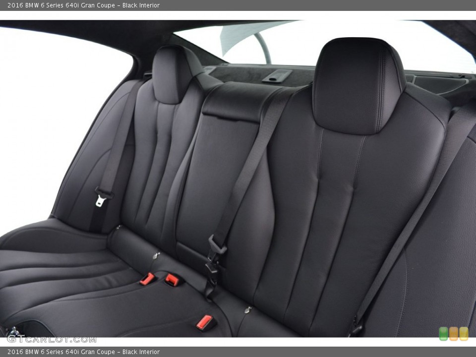 Black Interior Rear Seat for the 2016 BMW 6 Series 640i Gran Coupe #110062111