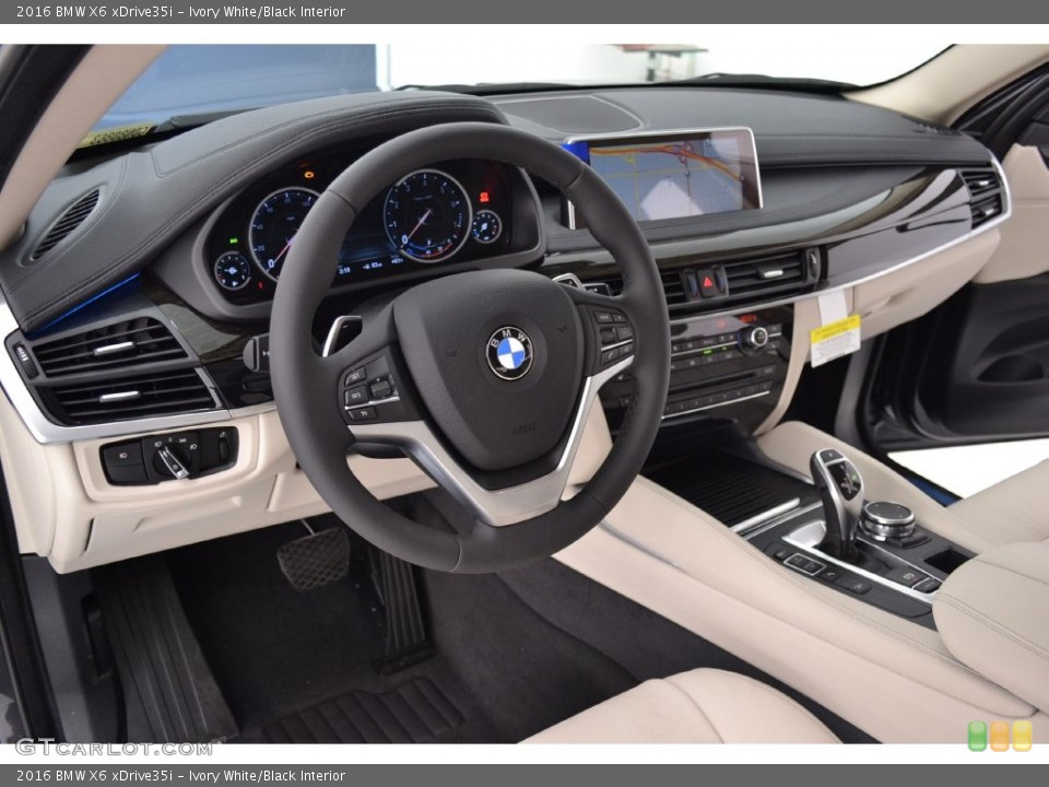 Ivory White/Black Interior Prime Interior for the 2016 BMW X6 xDrive35i #110064250