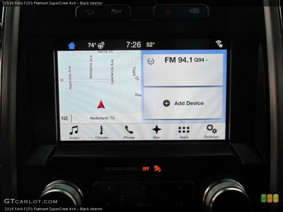 Black Interior Navigation for the 2016 Ford F150 Platinum SuperCrew 4x4 #110091457