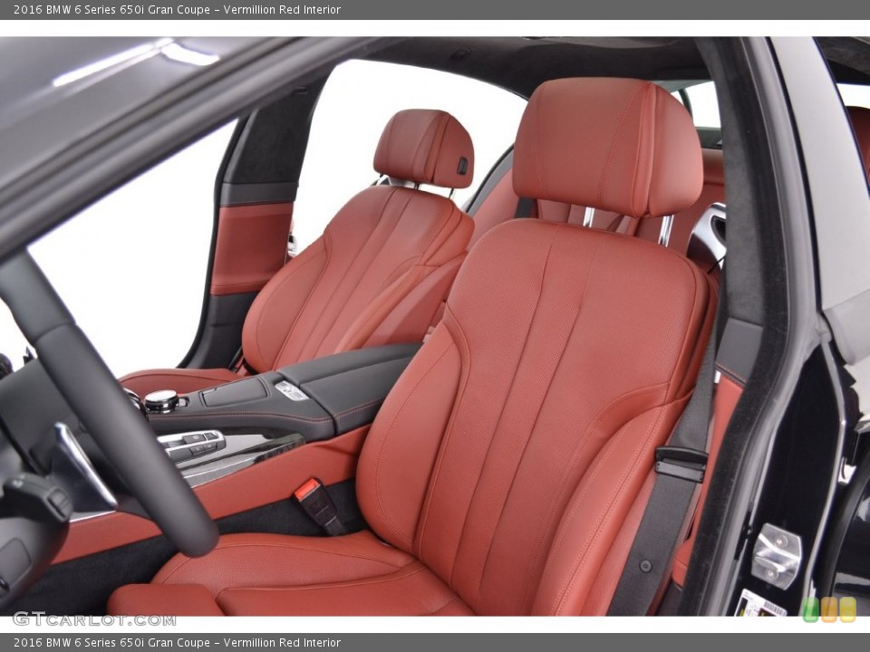 Vermillion Red Interior Front Seat for the 2016 BMW 6 Series 650i Gran Coupe #110101763