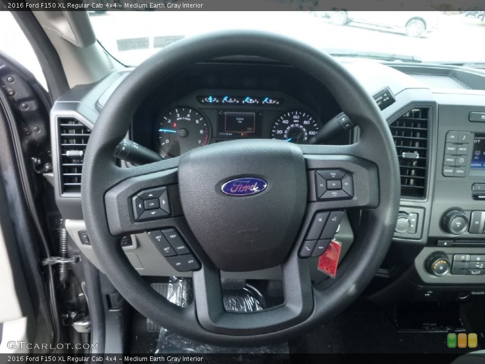 Medium Earth Gray Interior Steering Wheel for the 2016 Ford F150 XL Regular Cab 4x4 #110124452