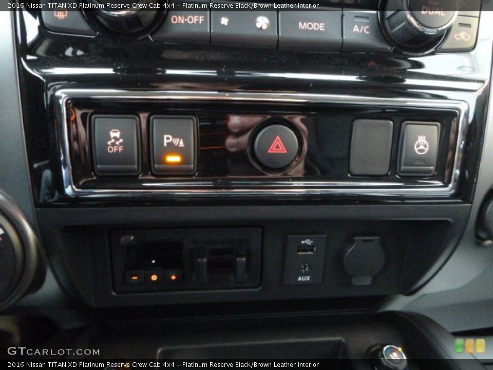Platinum Reserve Black/Brown Leather Interior Controls for the 2016 Nissan TITAN XD Platinum Reserve Crew Cab 4x4 #110160544
