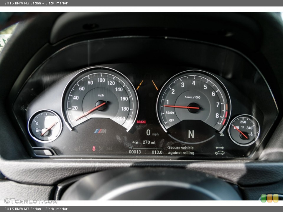 Black Interior Gauges for the 2016 BMW M3 Sedan #110165741