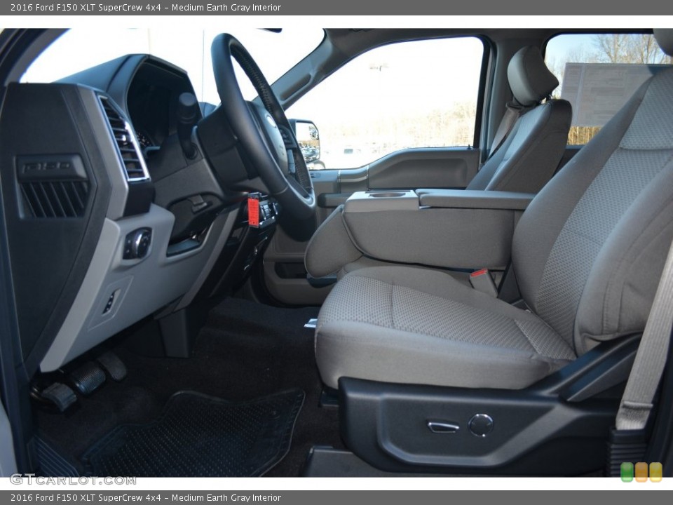 Medium Earth Gray Interior Front Seat for the 2016 Ford F150 XLT SuperCrew 4x4 #110167183