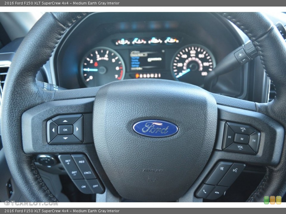 Medium Earth Gray Interior Steering Wheel for the 2016 Ford F150 XLT SuperCrew 4x4 #110167333