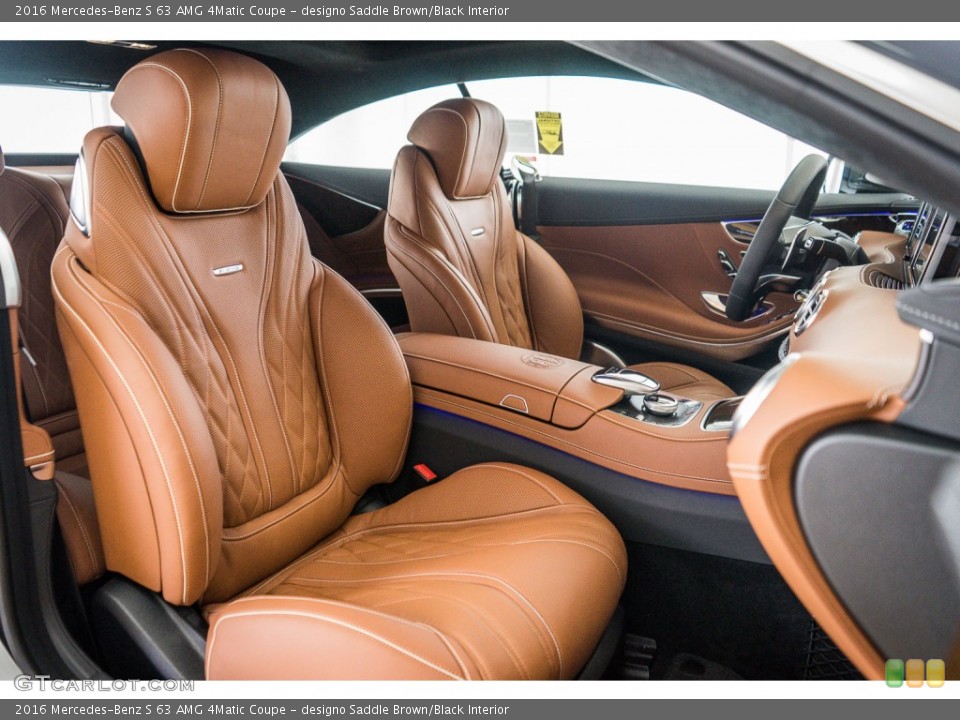 designo Saddle Brown/Black Interior Front Seat for the 2016 Mercedes-Benz S 63 AMG 4Matic Coupe #110182375
