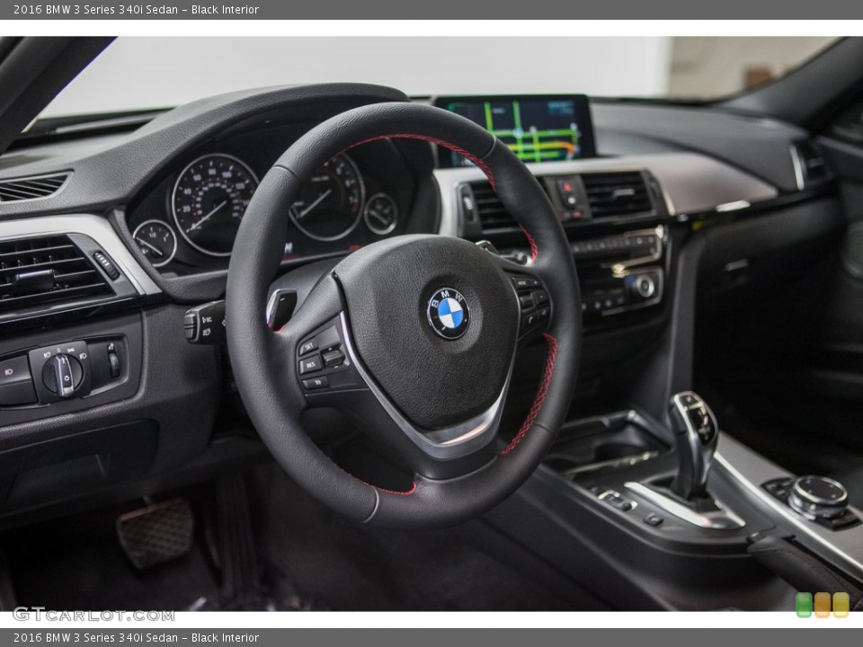 Black Interior Steering Wheel for the 2016 BMW 3 Series 340i Sedan #110230775